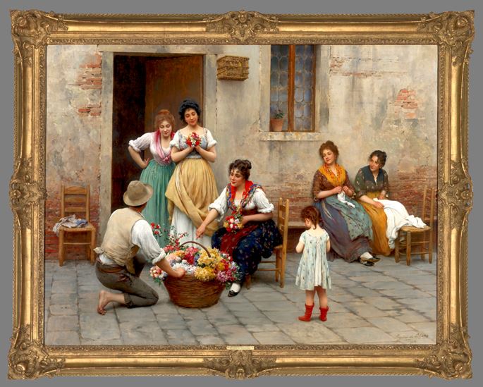 Eugen von Blaas - The Venetian Flower Vendor | MasterArt